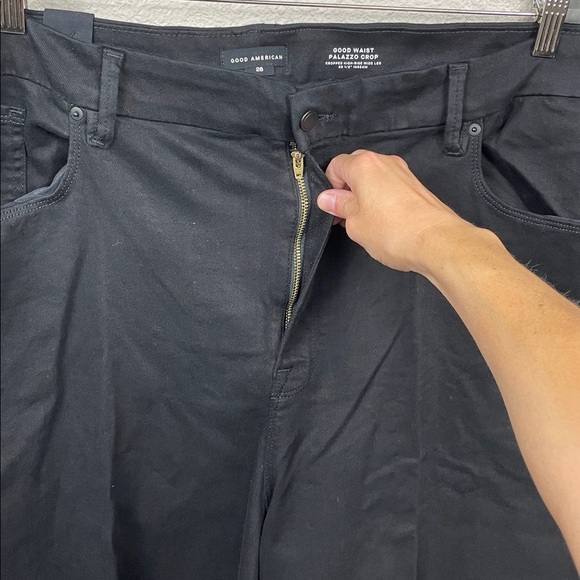 NWT Good American Good Waist Palazzo Crop Jeans Black High Rise Plus Size 28 - Picture 5 of 13